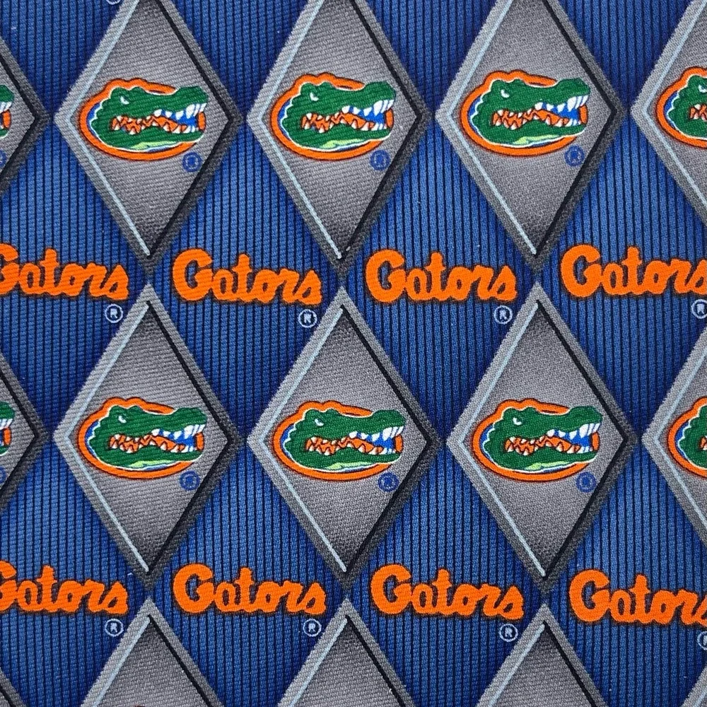 Florida‎ Gators Silk Tie University Florida Diamond Blue Gray Orange Larson NWT